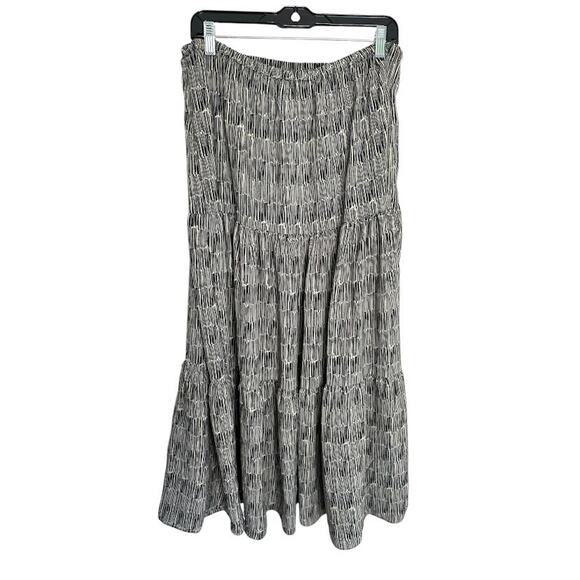 Adrianna Papell Long Tiered Skirt Women’s Large Maxi Flowy Boho Drawstring NEW - Picture 3 of 8